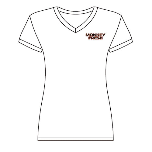 Joe Monkey Women's V-Neck T-Shirt - White