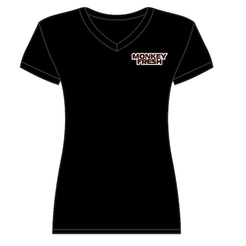 Joe Monkey Women's V-Neck T-Shirt - Black