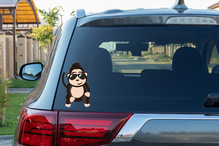 Joe Monkey Car Window Decal | Monkey Fresh Car Care – Monkey Fresh Air ...